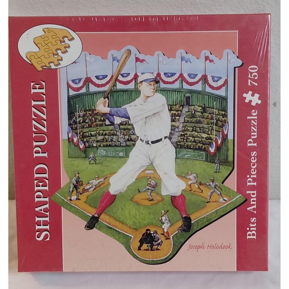 Bits And Pieces Batter Up Shaped Puzzle 750 Pieces Joseph Holodook 2004 NIB